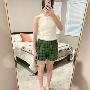 Eddie Bauer Green Plaid Boxer Shorts
